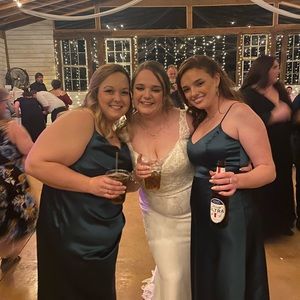 Birdey Grey Emerald green bridesmaids dress